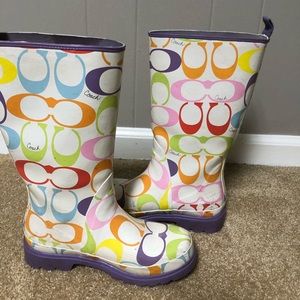 Coach Multicolored Rain Boots - Size 7